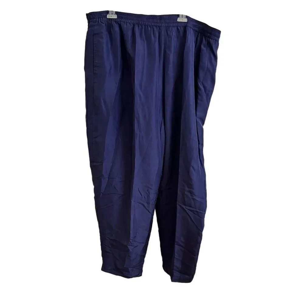 Lady C.A. Sport 100% Silk Nautical Track Suit Jacket Pants Set Size 2X NEW